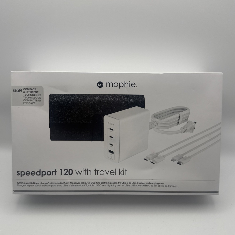 Mophie Speedport 120 Travel Kit Wall Charger 4 Port Apple iPhone Fast Charge